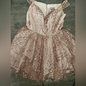 Pink glitter rhinestone knee shirt dress